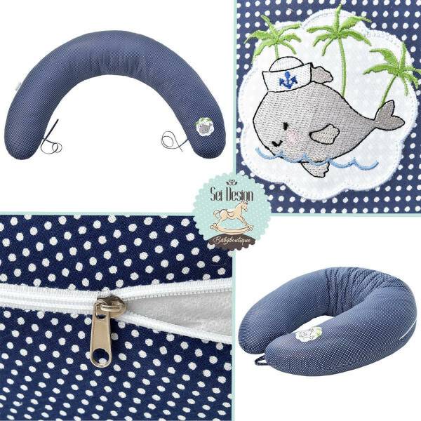 Sei Design Stillkissen 170x30 cm | Füllung EPS Mikroperlen | Bezug 100% Baumwolle | Babywal Jeansblau Online