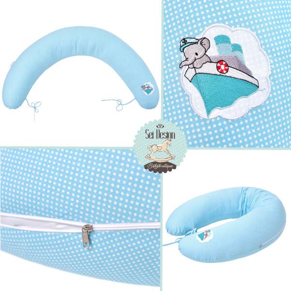 Sei Design Stillkissen 170x30 cm | Füllung EPS Mikroperlen | Bezug 100% Baumwolle | Kapitän Elefant Angebote