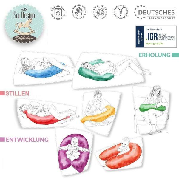 Sei Design Stillkissen 170x30 cm | Füllung Faserbällchen | Bezug 100% Baumwolle | Hase mit Sonnenbrille Blitzverkäufe