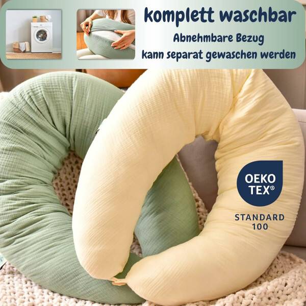 Sei Design Stillkissen 190x30 Bio Baumwollbezug gestrickt Füllung EPS Mikroperlen Günstig kaufen