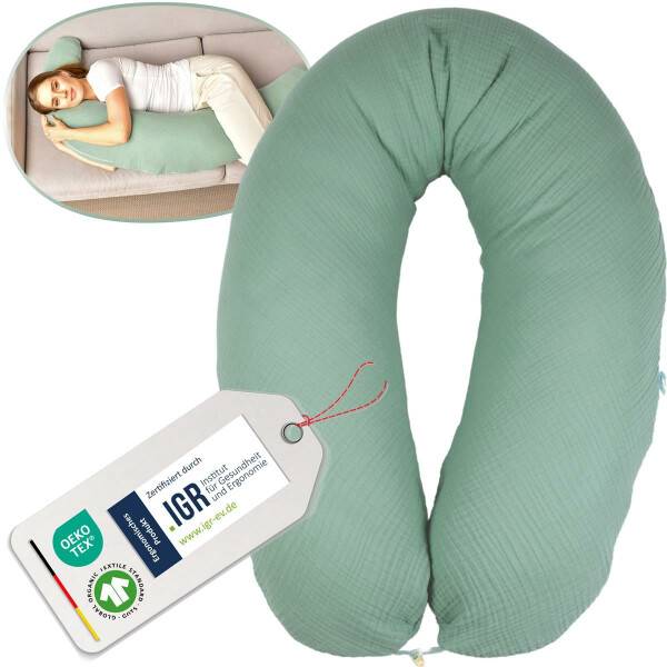Sei Design Stillkissen 190x30 Musselin mint Füllung Mikroperlen Flash Sale