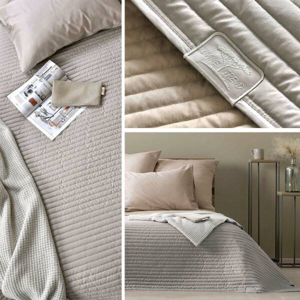 Sei Design Wende-Tagesdecke Living Trend 240x260 Taupe hell Valentinstagsangebot