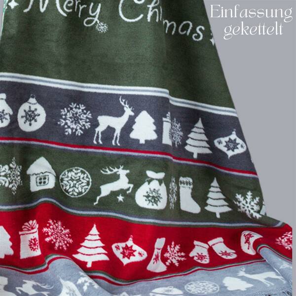 Sei Design Weihnachts Kuscheldecke 150x200 – Zweiseitige Fleece Decke mit Weihnachtlichen Wintermotiven Neuheiten