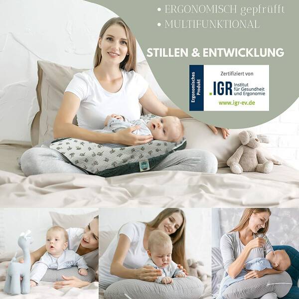 Sei Design Stillkissen XXL 190x30 Bezug aus Musselin + Teddyplüsch, Füllung Faserbällchen Meist gekauft