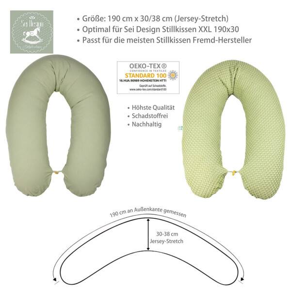 Sei Design Stillkissenbezug XXL 190x30 cm – Hochwertiger Jersey und Waffelstoff Preisnachlass
