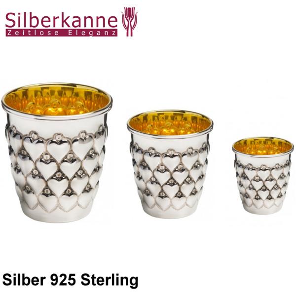 Silberkanne Becher Herz H 7 cm Silber 925 Sterling 80 gramm Neuheiten