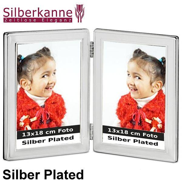 Silberkanne Doppel-Bilderrahmen Frankfurt 2x 13x18cm Fotos Silber Plated versilbert
