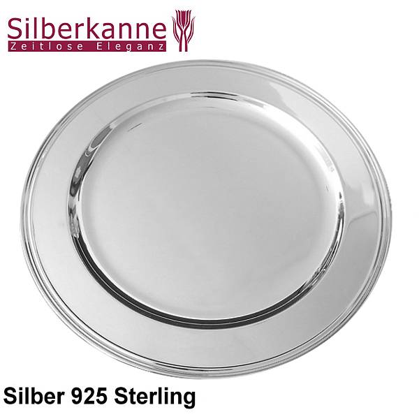 Silberkanne Platzteller Silber 800 Fadenmuster 31 cm