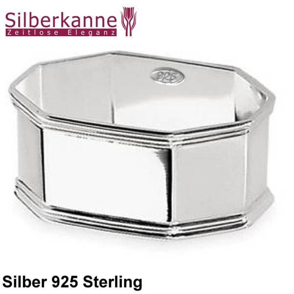 Silberkanne Serviettenring Octo L 6 cm Silber 925