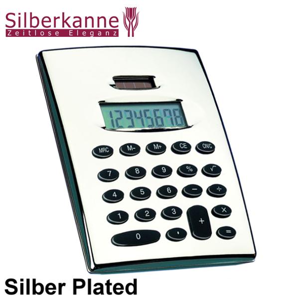 Silberkanne Schreibtischzubehör Set 5 tlg Silber Plated versilbert. Tesaabroller, Tischrechner, Stifteköcher, Brieföffner und Visitenkartenhalter / Zettelhalter Im Verkauf
