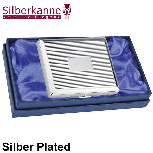 Silberkanne Zigarettenetui doppelseitig Hamburg 8,5x10,5x2 cm Silber Plated versilbert Schlussverkauf