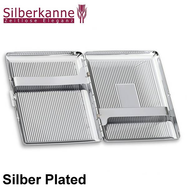 Silberkanne Zigarettenetui doppelseitig Hamburg 8,5x10,5x2 cm Silber Plated versilbert Schlussverkauf