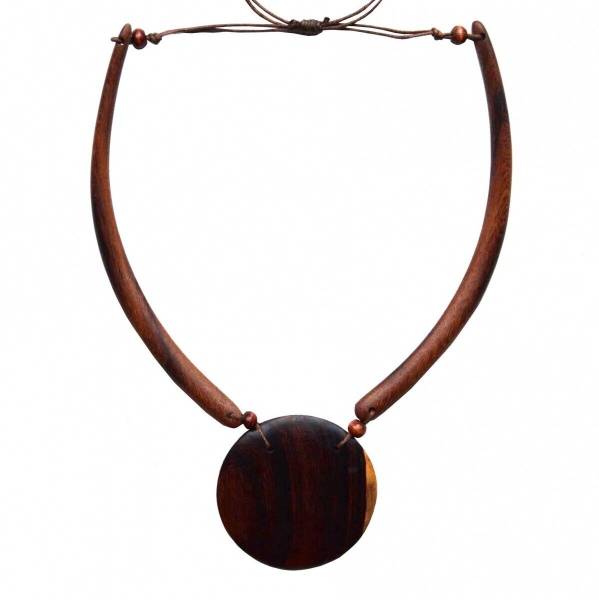 Simandra Halskette I Kette aus Naturmaterial I Holzschmuck