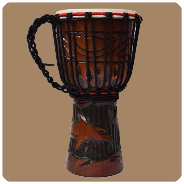 Simandra Djembe geschnitzt 30 cm Bongo Afrikanische Trommel aufwendige Schnitzerei JETZT KAUFEN