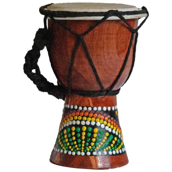 Simandra Djembe Trommel 12 cm Bongo Afrika - bemalt Drum Rhythmus Percussion Dot Painting