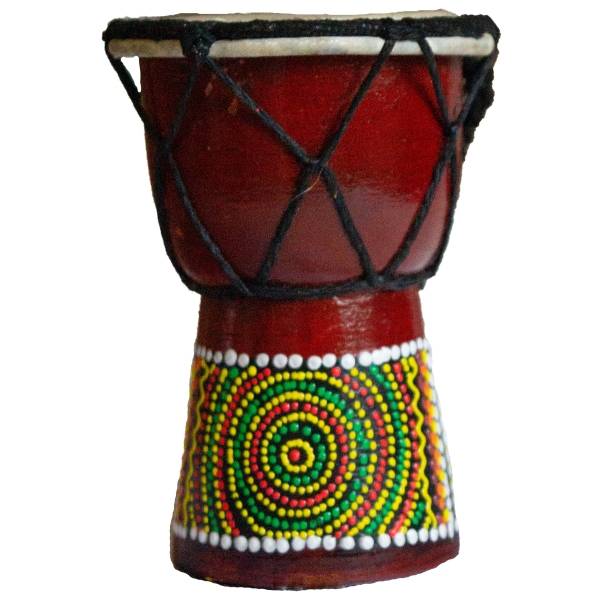 Simandra Djembe Trommel 12 cm Bongo Afrika - bemalt Drum Rhythmus Percussion Dot Painting Letzte 2 Tage