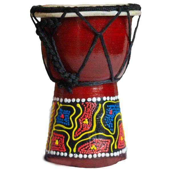 Simandra Djembe Trommel 12 cm Bongo Afrika - bemalt Drum Rhythmus Percussion Dot Painting Letzte 2 Tage