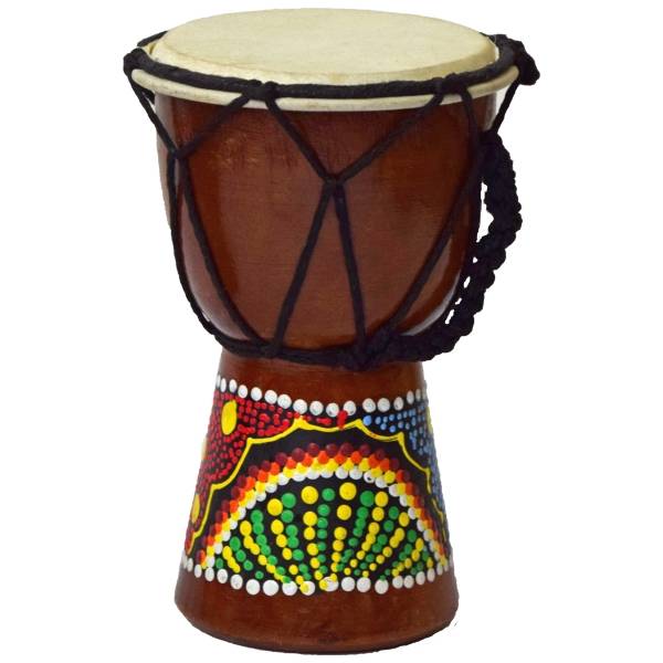 Simandra Djembe Trommel 15 cm Bongo Afrika - bemalt Drum Rhythmus Percussion Dot Painting