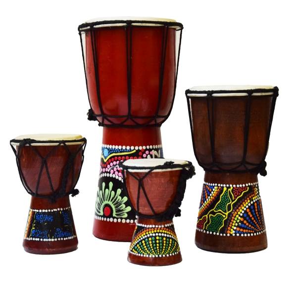 Simandra Djembe Trommel Bongo Afrika Holz bemalt Drum Instrument Musik Rhythmus Percussion Dot Painting Zeitbegrenzte Promotion