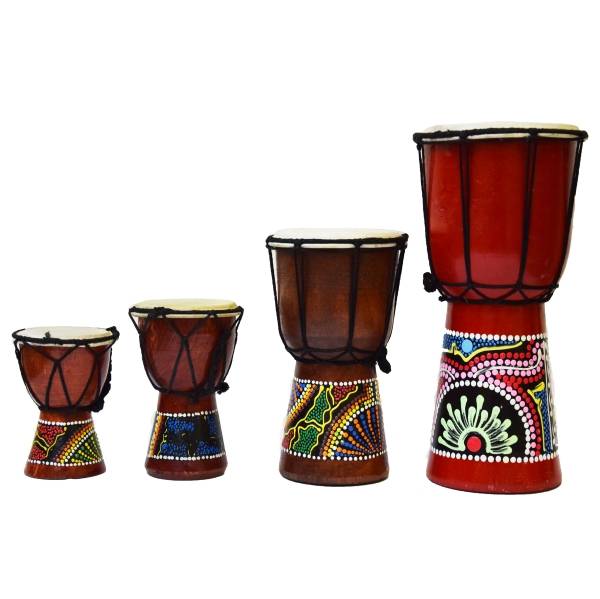 Simandra Djembe Trommel Bongo Afrika Holz bemalt Drum Instrument Musik Rhythmus Percussion Dot Painting Zeitbegrenzte Promotion