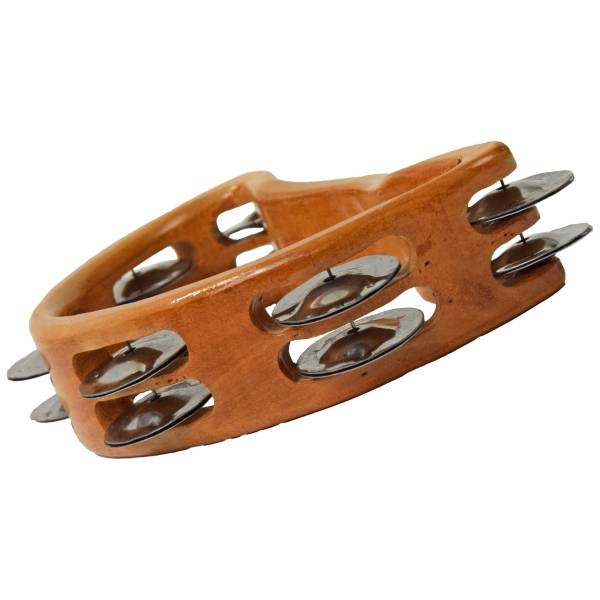Simandra Schellenring 2-fach Tambourin Schellenkranz Schellentrommel Holz Glockenkranz