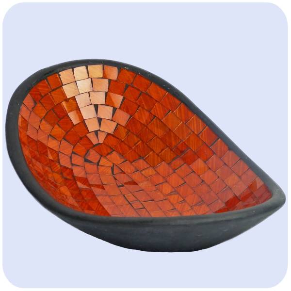 Simandra Glas-Mosaikschale Tonschale mit Glasmosaik Glasschale Dekoschale Mosaik Kunsthandwerk Oval XL Cyber Monday