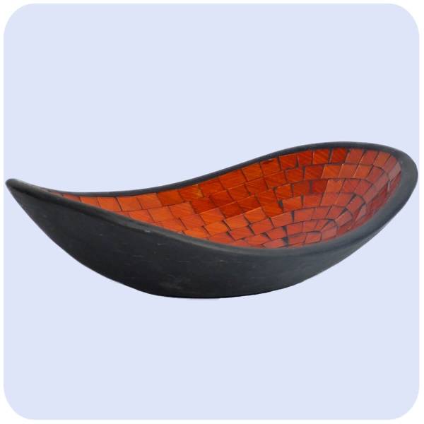 Simandra Glas-Mosaikschale Tonschale mit Glasmosaik Glasschale Dekoschale Mosaik Kunsthandwerk Oval XL Cyber Monday