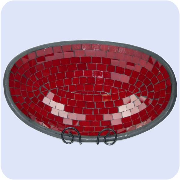 Simandra Glas-Mosaikschale Tonschale mit Glasmosaik Glasschale Dekoschale Mosaik Kunsthandwerk Oval XL Cyber Monday