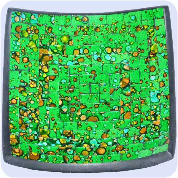 Simandra Mosaikschale Tonschale Glasschale Dekoschale Mosaik Kunsthandwerk Glassteine Deko Quadrat bunt mittel