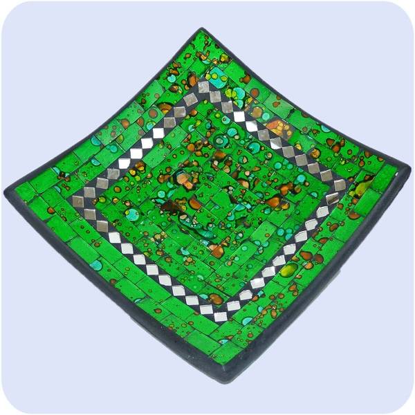 Simandra Mosaikschale Tonschale Glasschale Dekoschale Mosaik Kunsthandwerk Glassteine Deko Quadrat Spiegel mittel Zeitlich begrenztes Angebot