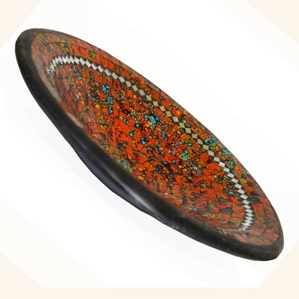 Simandra Mosaikschale Tonschale Glasschale Dekoschale Mosaik Kunsthandwerk Glassteine Deko rund Spiegel XL Räumungsverkauf
