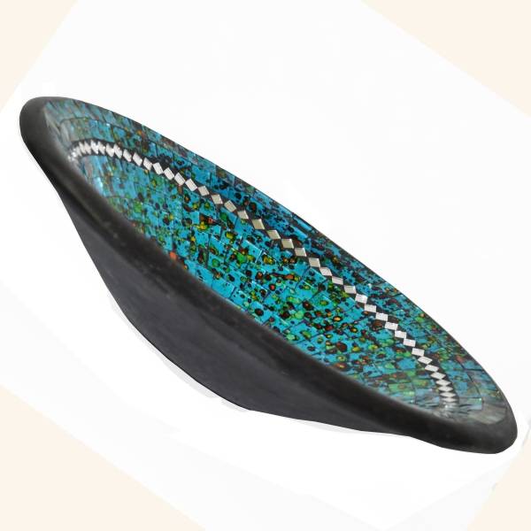 Simandra Mosaikschale Tonschale Glasschale Dekoschale Mosaik Kunsthandwerk Glassteine Deko rund Spiegel XXL Kauf eins, bekomm eins gratis