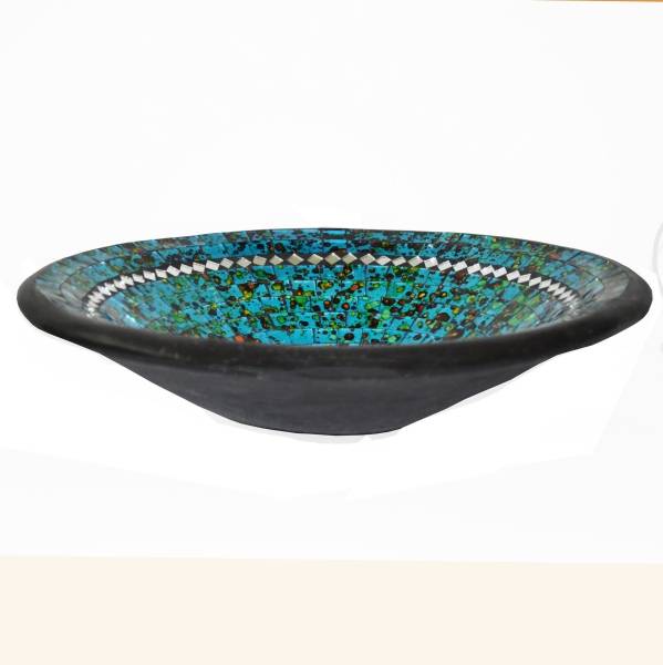 Simandra Mosaikschale Tonschale Glasschale Dekoschale Mosaik Kunsthandwerk Glassteine Deko rund Spiegel XXL Kauf eins, bekomm eins gratis