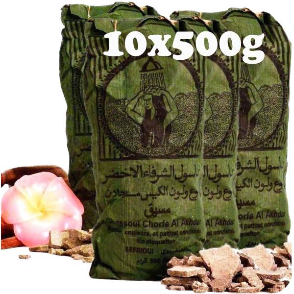 Simandra Ghassoul Wascherde Bio Vegan Tonerde Lavaerde Shampoo Haar Körperpflege Gesichtsmaske Peeling 10x500 g