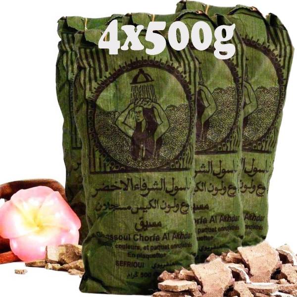 Simandra Ghassoul Wascherde original Tonerde Lavaerde Haar Körperpflege Gesichtsmaske Peeling Sauna 4x500 g