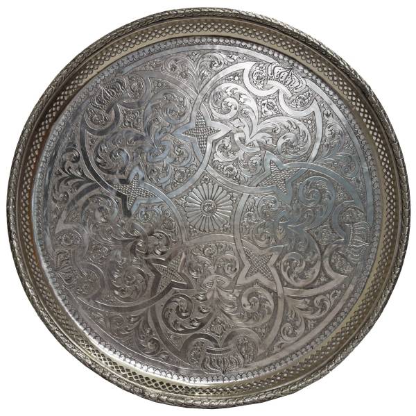 Simandra Marokkanischer Tisch Beistelltisch Teetisch orientalisch mit antikem Tablett -groß Discount Store für neue Produkte