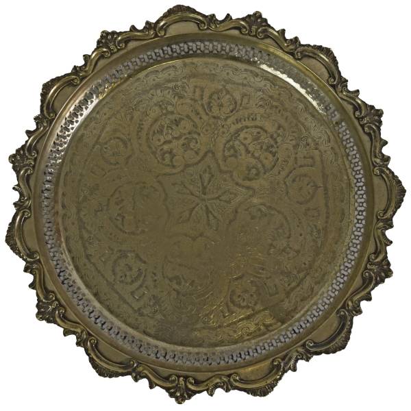 Simandra Orientalisches marokkanisches Tablett Serviertablett Teetablett antike Handarbeit