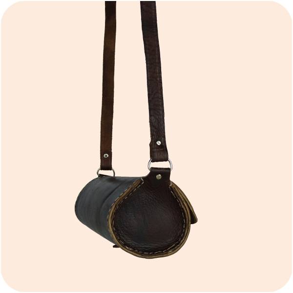 Simandra Schultertasche Laffa Leder rund 24x10cm - marokkanische Umhängetasche, Lederhandtasche Black Friday Preise
