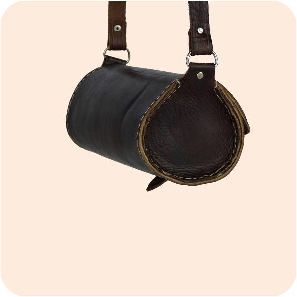 Simandra Schultertasche Laffa Leder rund 24x10cm - marokkanische Umhängetasche, Lederhandtasche Black Friday Preise
