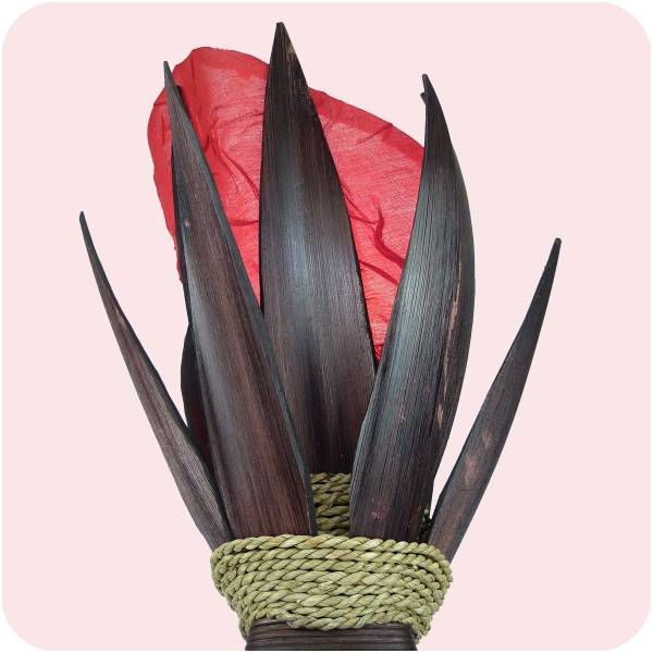 Simandra Bali asiatische Lampe Bananenblatt 67x24cm - Stehleuchte aus traditioneller Handarbeit 2025