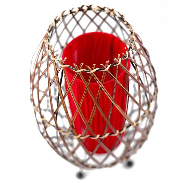 Simandra Bali asiatische Lampe Deko-Leuchte aus Rattan & Stoff, Stimmungsleuchte Stehleuchte aus traditioneller Handarbeit 41x25 cm Online