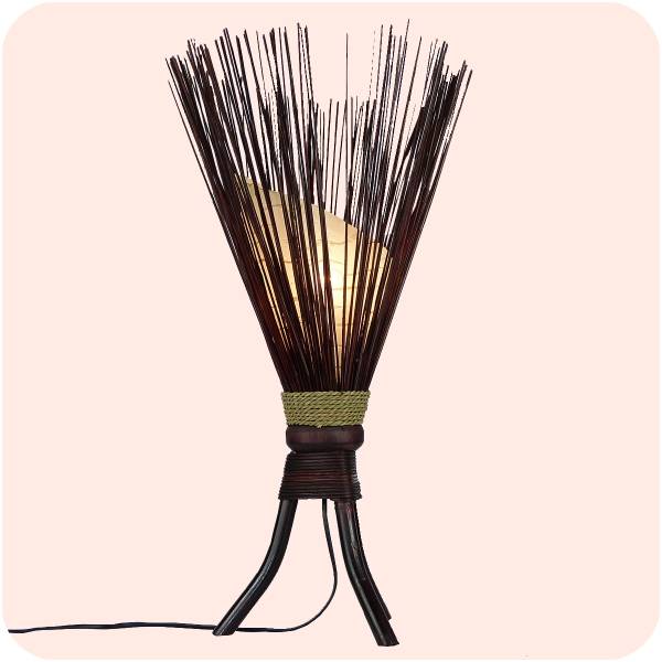 Simandra Bali asiatische Lampe Jungle 60x35cm - traumhaftes Stimmungslicht - Naturmaterial Standleuchte