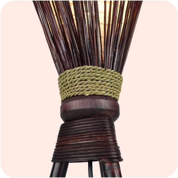 Simandra Bali asiatische Lampe Jungle 60x35cm - traumhaftes Stimmungslicht - Naturmaterial Standleuchte Outlet