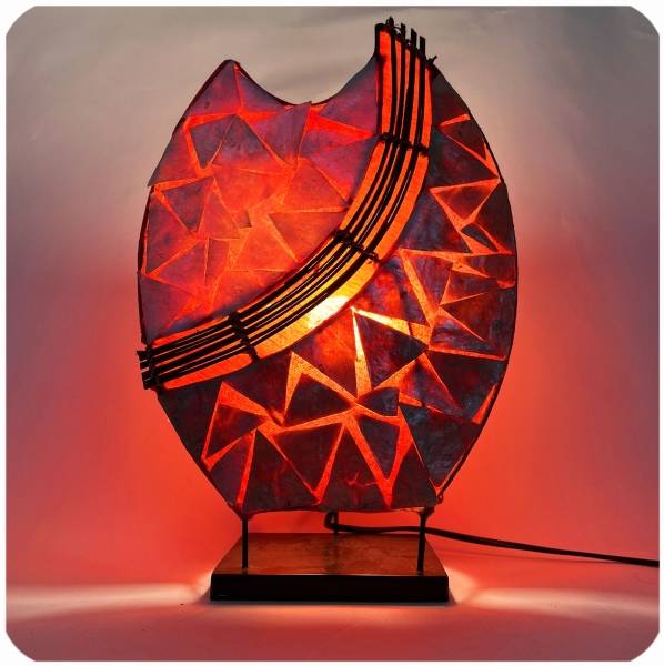 Simandra Deko-Leuchte Stimmungsleuchte asiatische Lampe Stehleuchte Tischleuchte Tischlampe Bali Asia PERLMUTT 36 cm