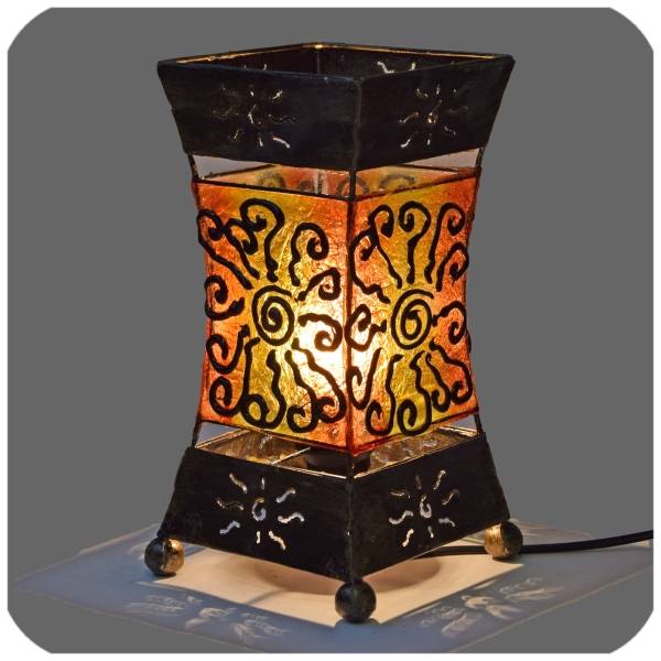 Simandra Deko-Leuchte Stimmungsleuchte asiatische Lampe Stehleuchte Tischleuchte Tischlampe Bali Asia XENIA 26 cm orange Günstiger Verkauf