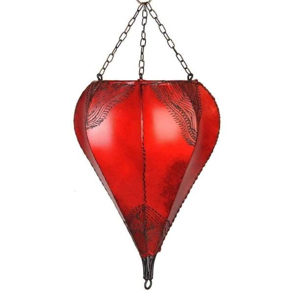 Simandra Orientalische Lampe Deckenleuchte Hängelampe marokkanische Deckenlampe Lederlampe Tropfen Orient 40 cm