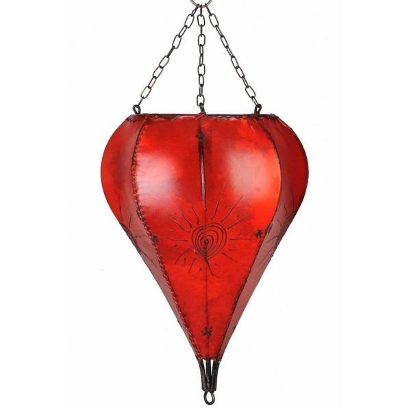 Simandra Orientalische Lampe Deckenleuchte Hängelampe marokkanische Deckenlampe Lederlampe Tropfen Sonne 40 cm
