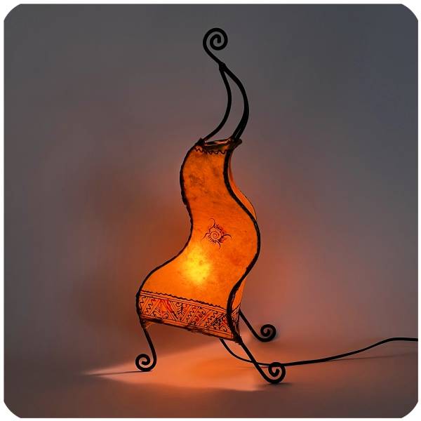 Simandra Orientalische Lampe Hennalampe marokkanische Lederlampe Tischleuchte Stehleuchte Essaouira Sonne 50 cm