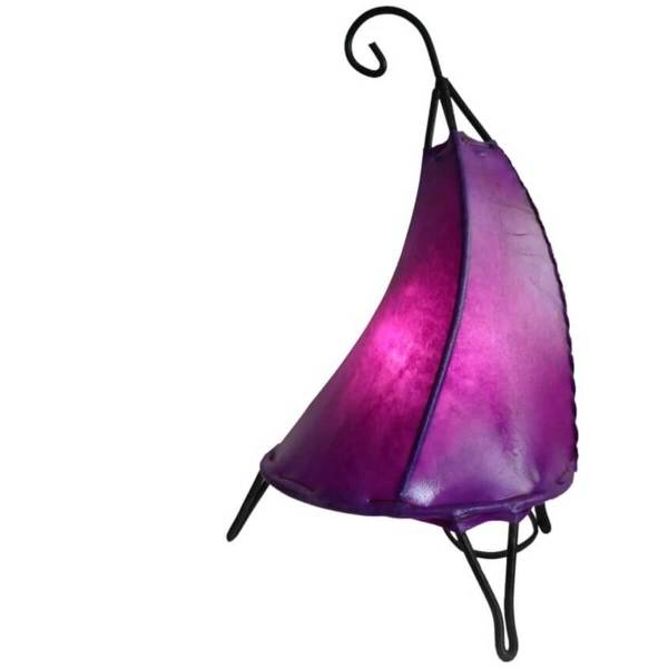 Simandra Orientalische Lampe Hennalampe marokkanische Lederlampe Tischleuchte Stehleuchte Henna Tissir einfarbig 35-38 cm Black Friday