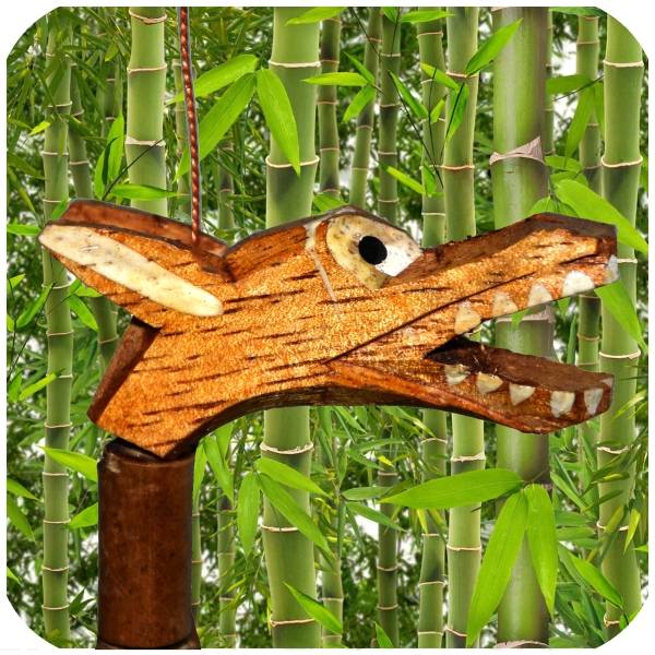Simandra Drache Windspiel Mobile aus Kokosnuss Bambus und Holz handgefertigt Osterangebot